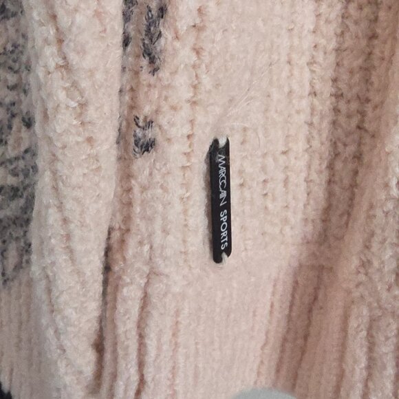 MARC CAIN | Virgin Wool Cotton Sweater Pink Black Floral Sz 4 - Picture 4 of 8